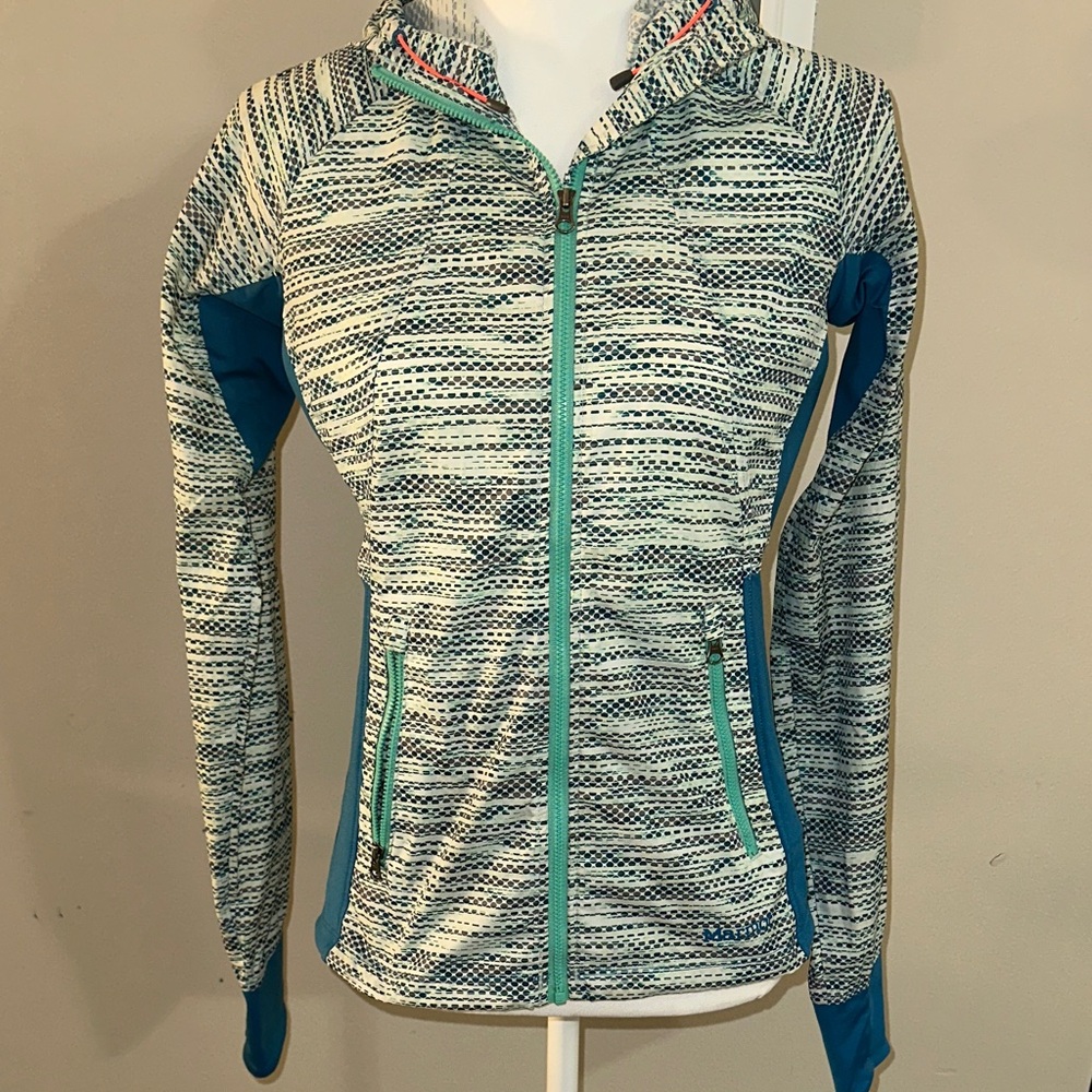 Marmot Teal And Gray Patterned Jacket - image 1